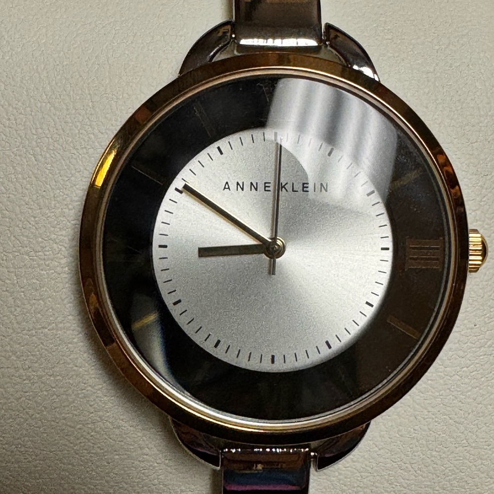 Anne Klein Two-Tone Gold and Silver Watch